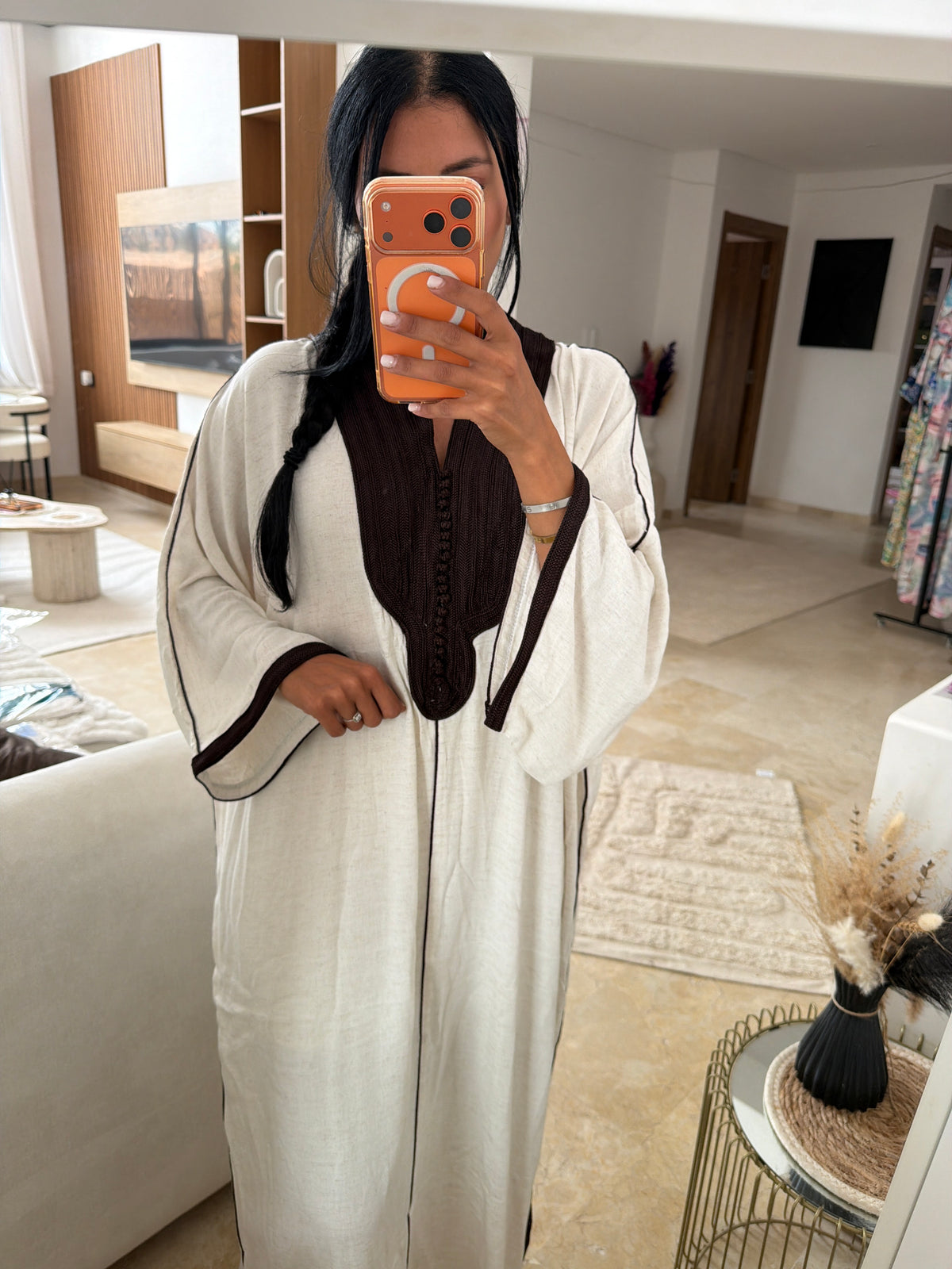 GANDOURA YASMINE MARRON