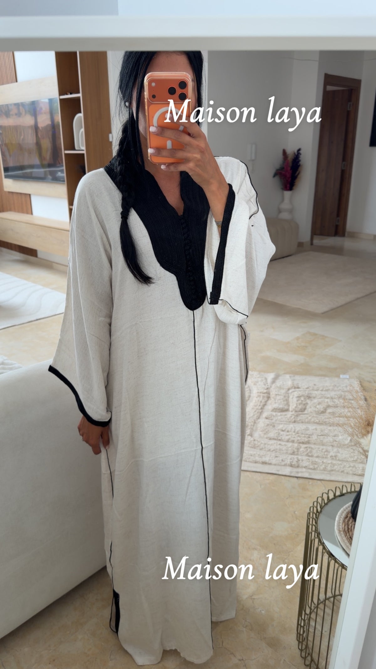 GANDOURA YASMINE NOIR