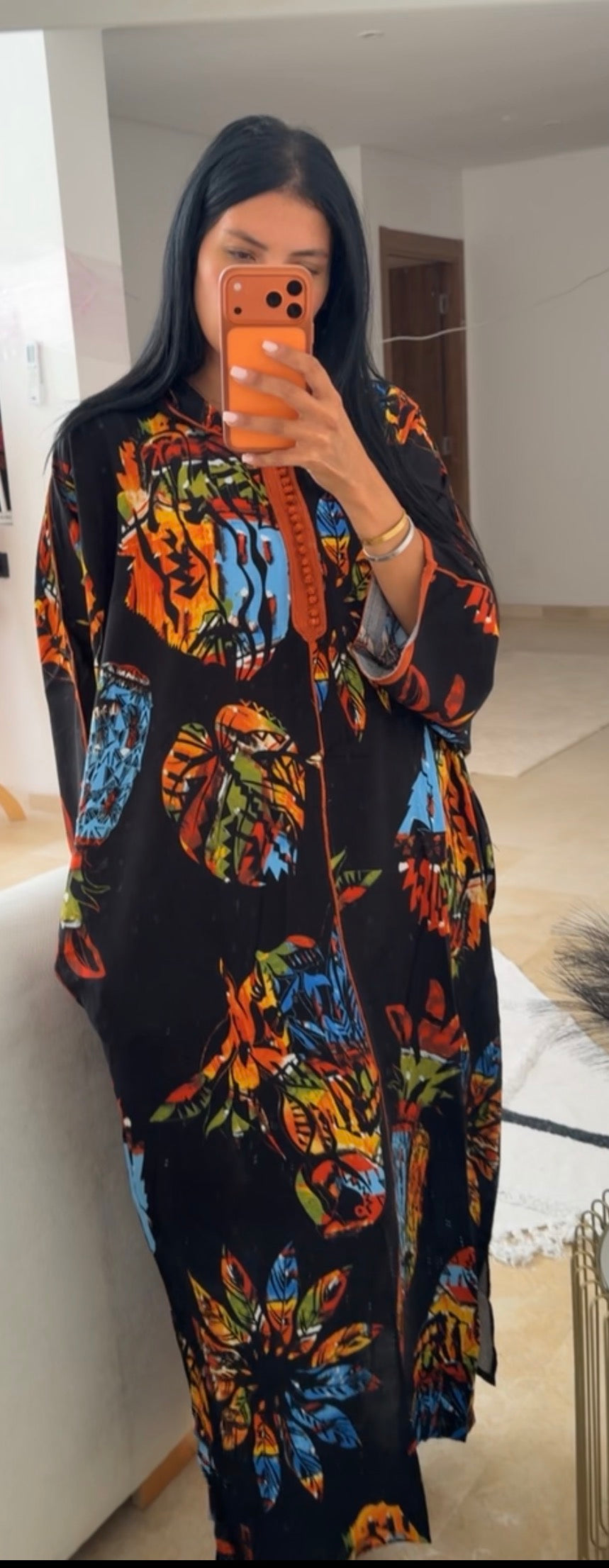 DJELABA CAPUCHE COLORÉ 🧡💙