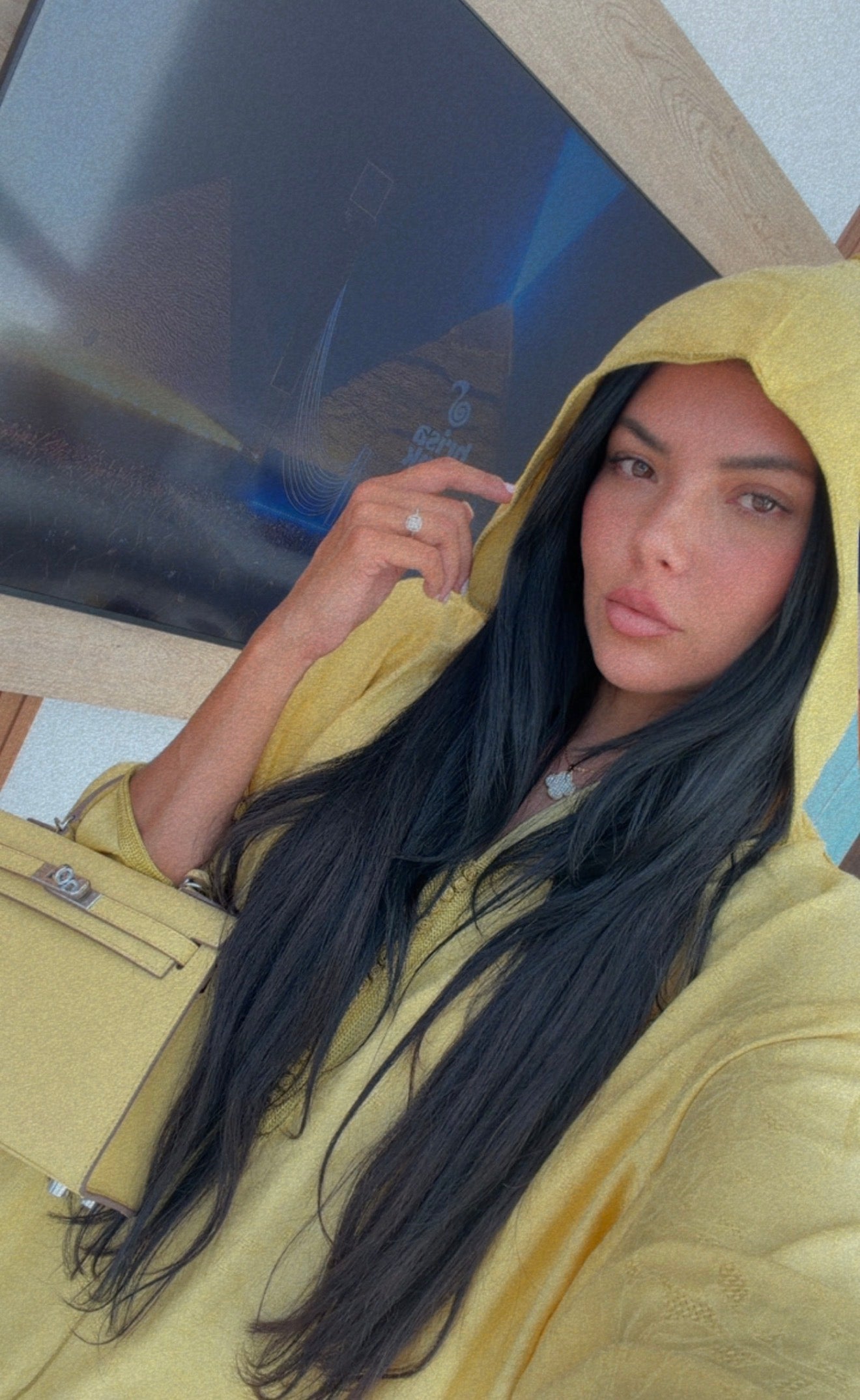 DJELABA CAPUCHE JAUNE